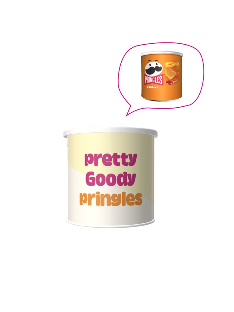 Pringles Paprika 40g med etiket