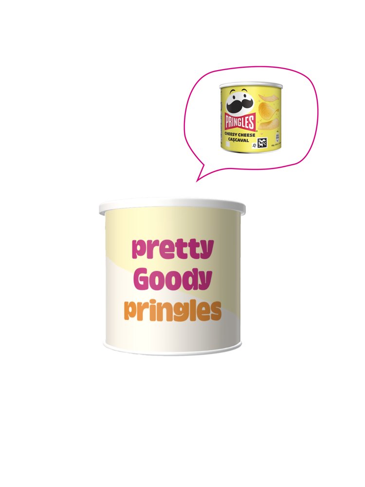 Pringles Cheesy Cheese 40g med etiket