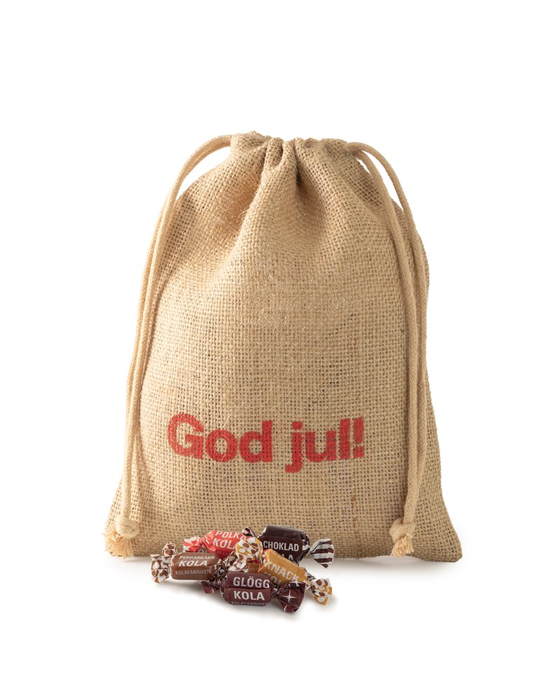 Julesæk i jute med karamelmix 1,8 kg